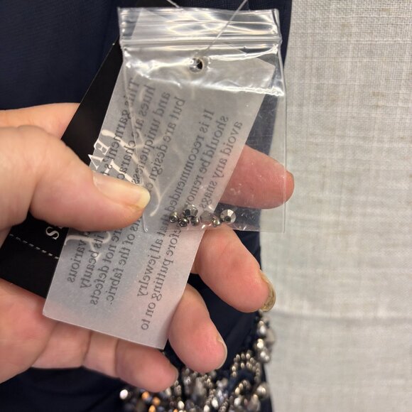 Alex Evenings- Short Sleeve Cold Shoulder Cowl Neck Side Brooch Gown - Picture 6 of 8